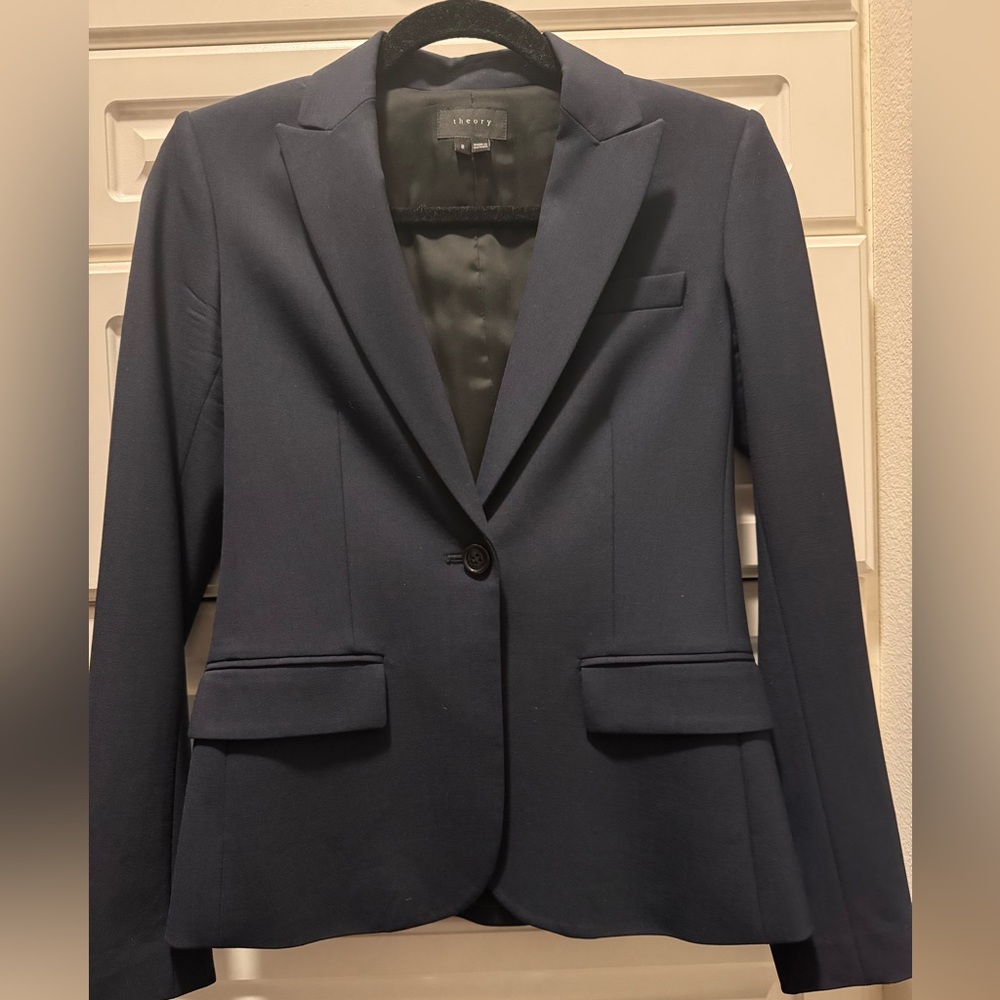 Theory Gabe B Midnight Blue Blazer - virgin wool